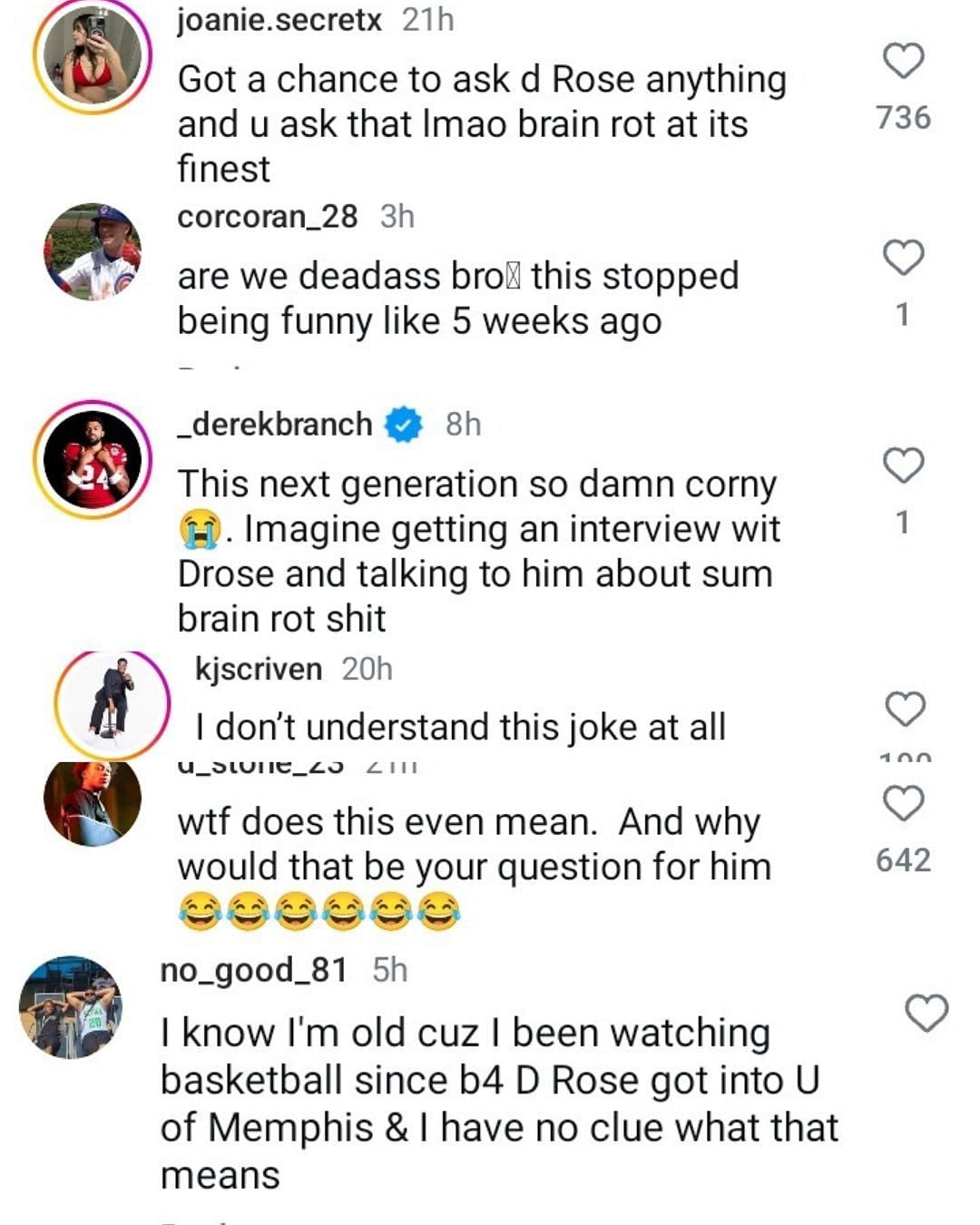 Hoops fans react to interaction between Derrick Rose and 5-star prospect Taylen Kinney. (Images via Instagram @ote)